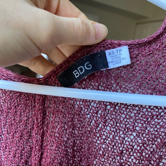 Urban Outfitters BDG Ivy Open Knit Burgundy Cardigan, XS - Picture 4 of 6